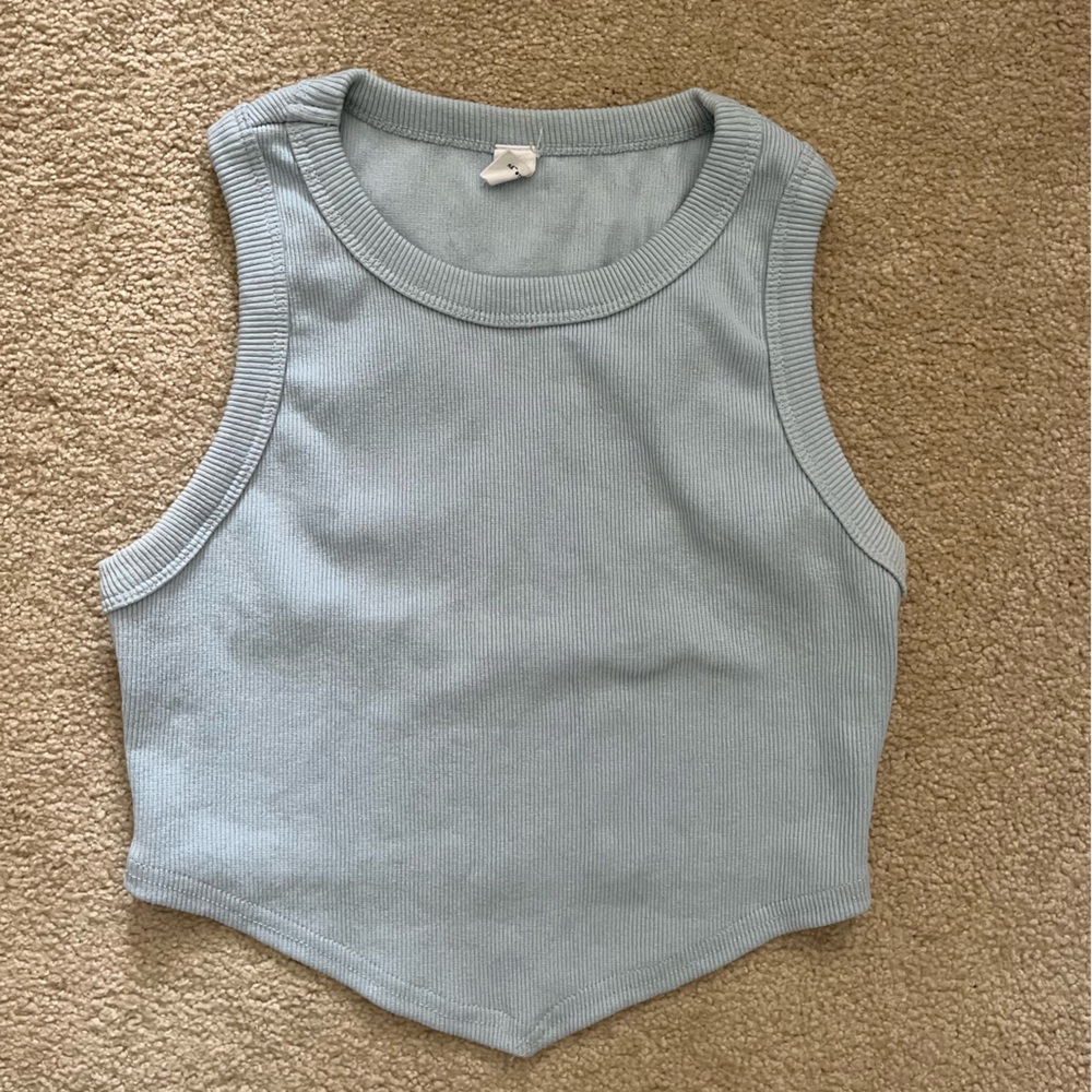 Sky blue tapered tank top, small, good condition